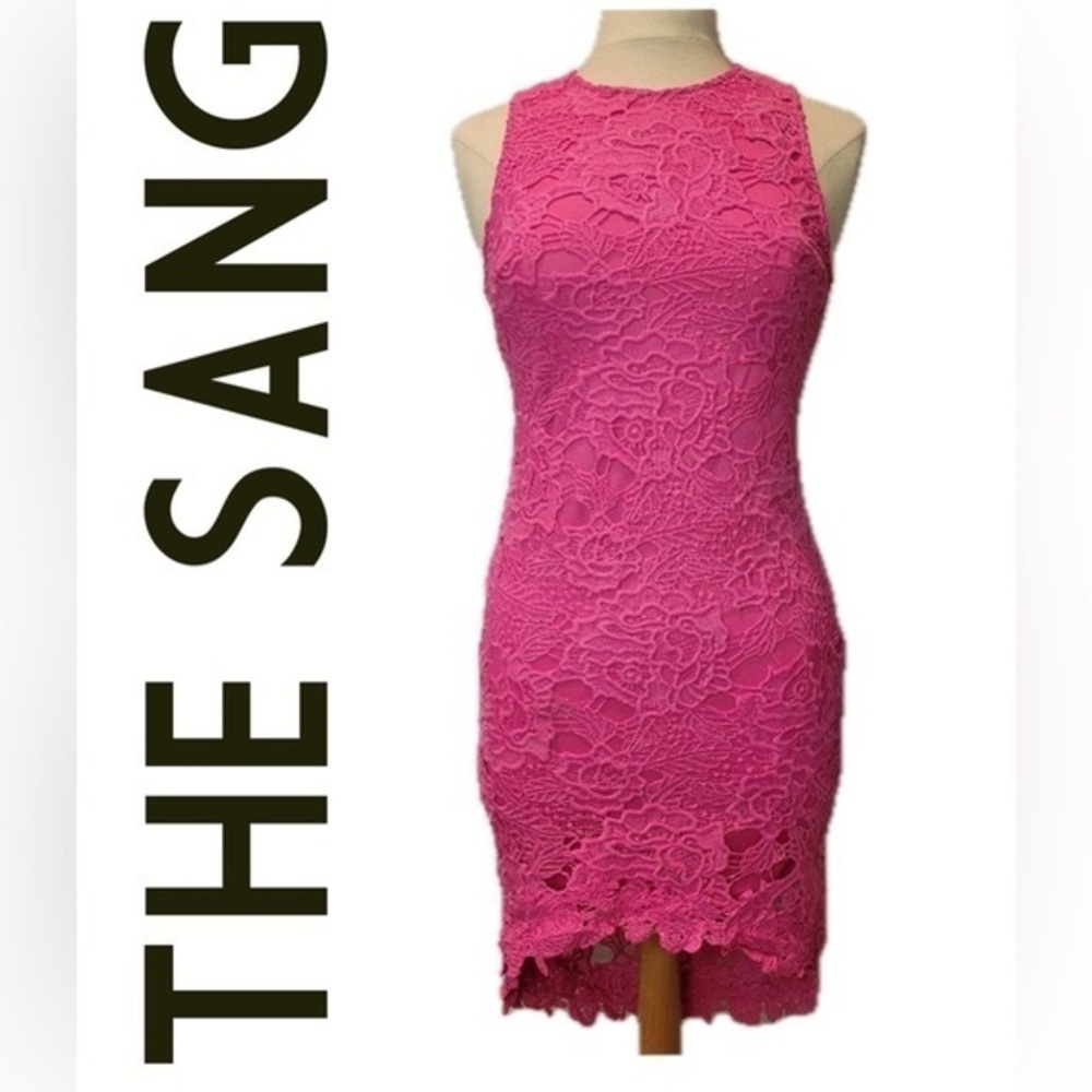 The Sang Barbie Hot Pink Lace Cocktail Party Dress SZ S